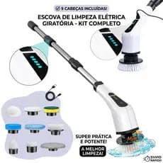 Escova Limpeza Elétrica Giratória 9 em 1 Bivolt Sem Fio Top