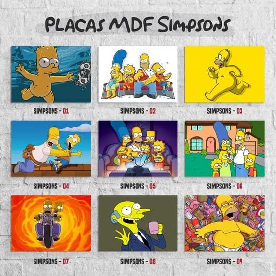 OS SIMPSONS PLACA DECORATIVA EM MDF
