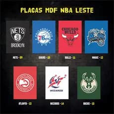 Quadro Placa Decorativa Leste Basquete em MDF 20x28,5cm