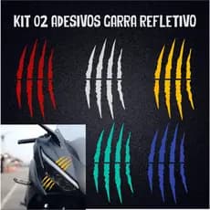 Kit 2 Adesivos Garra Refletivo para Moto / Carro / Capacete - Alta Reflexão