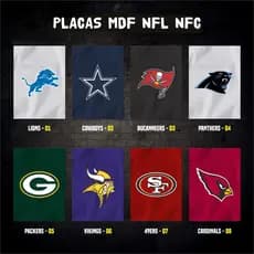 Placa Decorativa MDF NFL Futebol Americano -  NFC