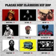 PLACAS EM MDF - LENDAS DO HIP HOP