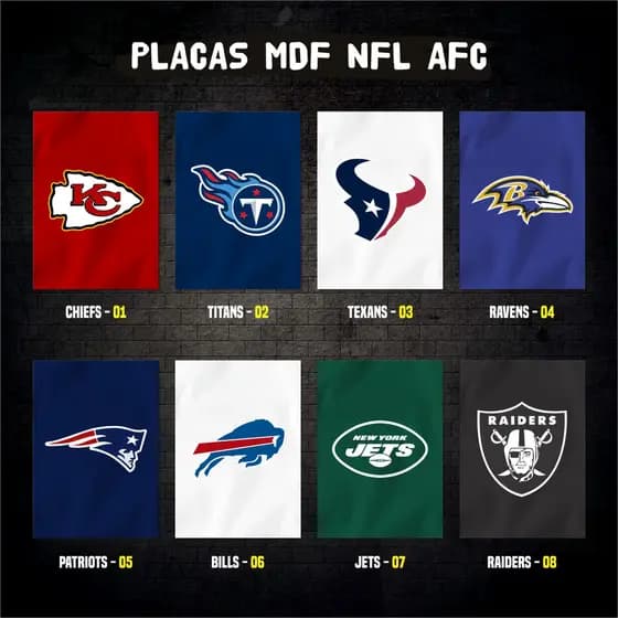 Placa Decorativa  em MDF - NFL AFC