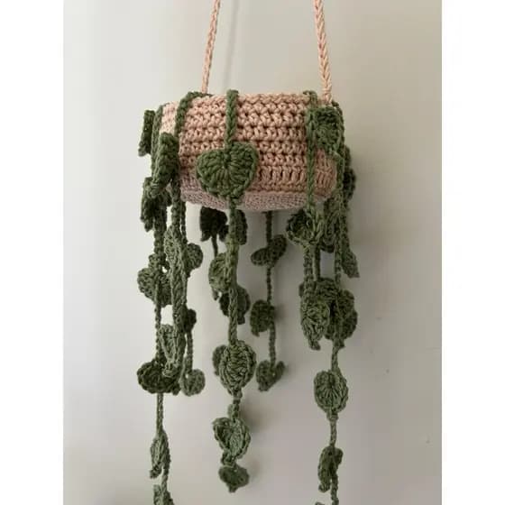 Planta Pendente de Crochê Amigurumi | Planta Decorativa Artesanal | Decoração Boho