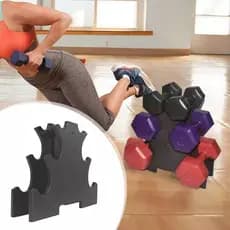 Kit Halteres 3 em 1 12KG Com Suporte Para Exercício Em Casa Academia