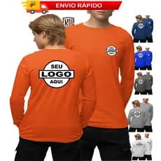 Camiseta Manga Longa Personalizada | Seu Logo Aqui | Unissex | Variadas Cores | Envio Rápido