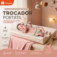 Trocador Anatômico para Cômoda Impermeável Bebê 65cm x 45cm