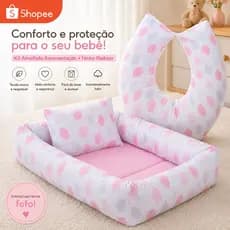 Kit 2 peças Ninho Redutor com Almofada Amamentação para Bebê