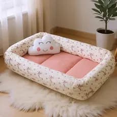 Ninho Redutor Berço Portátil Com Almofada Estampado Para Bebê Menina