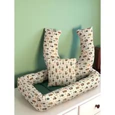 Kit Maternidade Bebê Ninho Redutor + Almofada Amamentação Floresta