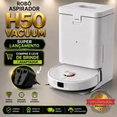 Robô Aspirador H50 / H50 PRO Xiaomi Alexa 8000Pa Mapeamento Inteligente Auto Lavagem 55°C Secagem