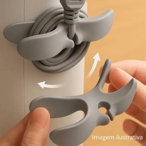 Kit 5 Organizador De Fios Cabos e Fios em Silicone Organização Resistente Moderno