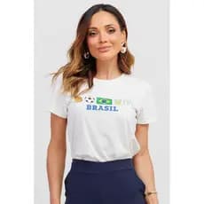 Blusa Feminina Estampa Brasil Soltinha Leve Casual