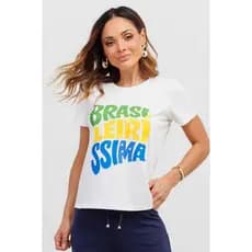 Blusa Feminina Estampa Brasil Soltinha Confortável