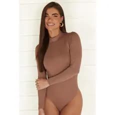 Body Feminino Manga Longa Gola Alta Poliamida UV50 Margot | Livny
