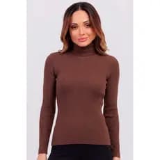 Blusa Feminina Tricot Gola Alta Manga Longa Naelle | Livny