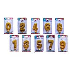 Velas Com Glitter Dourada 7cm Junco