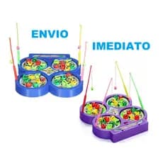 Pescaria Maluca Brinquedo Pega Peixe 32 Peixes e 4 Varas Jogo Automático