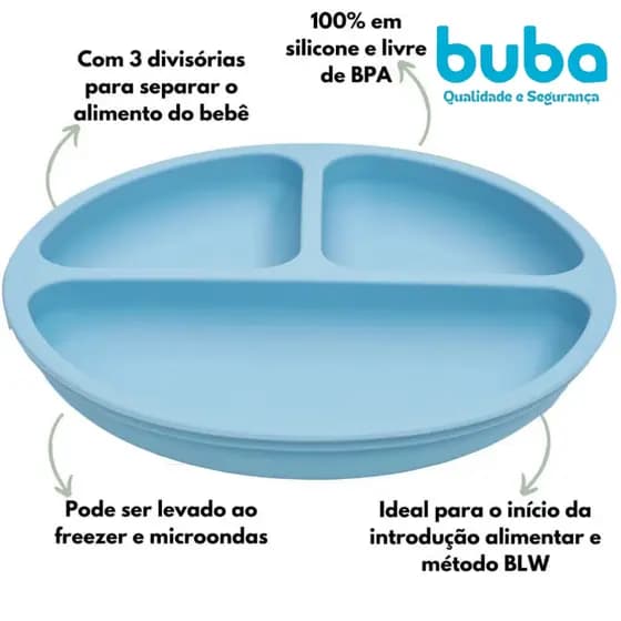 Pratinho Em Silicone Com Ventosas Cores Buba