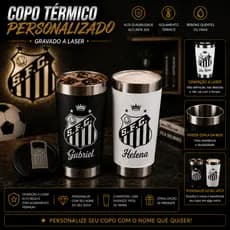 Copo do PEIXE COM SEU NOME E TIME   Personalizado a laser  Térmico 473ml