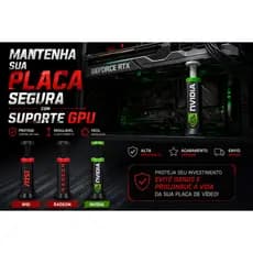 Suporte Anti-Queda para Placa de Vídeo GPU Ajustável RTX Radeon MSI NVIDIA - Impresso em 3D