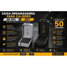 Caixa Organizadora para Muniç-ão .38 SPL e .357 Magnum – Impressão 3D de Alta Qualidade