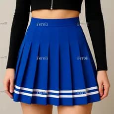 SAIA COLEGIAL ANIME / PREGUEADA / COSPLAY / ANIME AZUL ROYAL COM LISTRA ADULTO E INFANTIL
