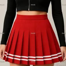 SAIA COLEGIAL ANIME/ COSPLAY / PREGUEADA VERMELHO ADULTO E INFANTIL