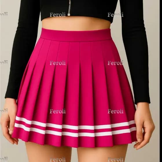 Saia Colegial / Anime / Cosplay / Pregueada COR PINK  ADULTO E INFANTIL