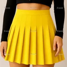 SAIA ADULTO  E INFANTIL  /COLEGIAL / ANIME / COSPLAY / PREGUEADA  AMARELO