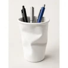 Porta Caneta Copo Amassado - Porta Treco Organizador de Mesa Escritório - Porta Lápis e Canetas Suporte