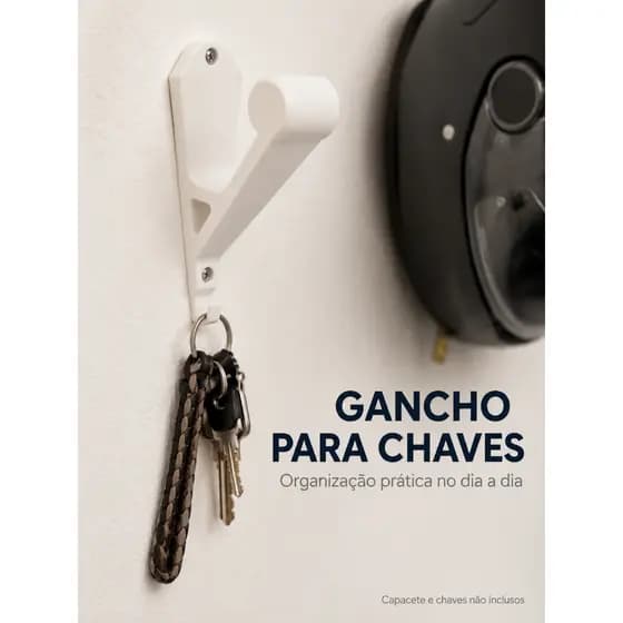 Suporte Capacete Moto de Parede - Presente Criativo para Motociclista - Gancho Porta Capacete e Chaves
