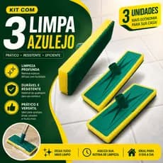 Kit 3 Limpa Azulejo e Piso - Esponja Multiuso, Fácil de Usar, Remoção Eficiente de Resíduos
