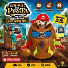 Jogo De Mesa Barril Pula Pirata Grande 16 Adagas Brinquedo Infantil
