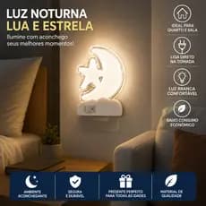 Kit 2 Luminária Led De Tomada Luz Noturna Lua Quarto Sala Criança Bebê Mini Abajur Bivolt