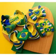 Laços de Cabelo Copa Br@sil-Tiara - Bico de pato - Faixa - Infantil e Adulto