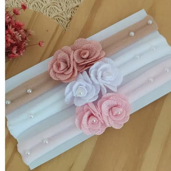 Faixa de Cabelo Infantil com Flores