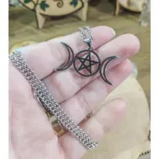 Colar Pentagrama Triluna Bruxas Celta