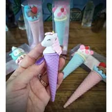 Borracha Infantil Fofinha de Sorvete Borracha Decorada Unicornio Escolar Borracha Colorida