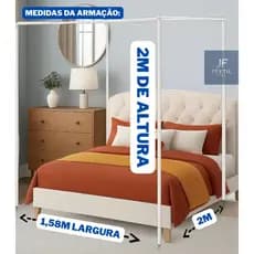 Armação Branca Casal Reforçada Para Mosquiteiro Palácio Full