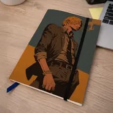 Caderno Sketchbook One Piece Sanji A5 (21x14cm) Capa Kraft Rústico + cartela de adesivos