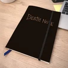 Caderno Sketchbook Death Note A5 Capa Preta | Kira Ryuk + cartela de adesivos
