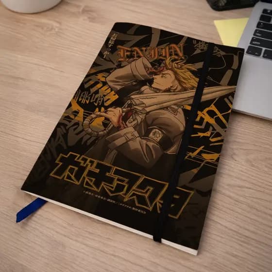 Caderno Sketchbook Gachiakuta Enjin | Artesanal A5 Capa Kraft | Anime e Mangá