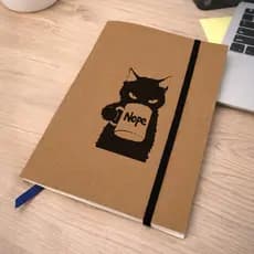 Caderno Sketchbook Gato Nope Caneca A5 Kraft | Divertido