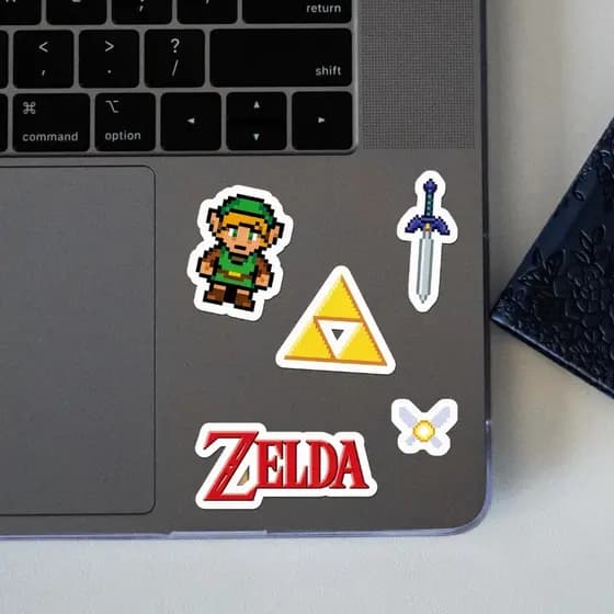 Kit de Adesivos Zelda - Pack com 43 Uni. Viníl brilho resistente à água, Stickers para decorar colar