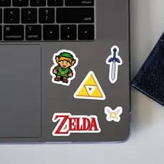 Kit de Adesivos Zelda - Pack com 43 Uni. Viníl brilho resistente à água, Stickers para decorar colar