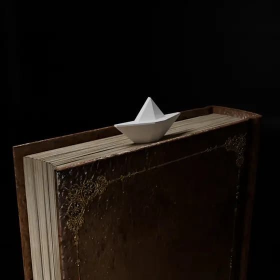Marcador de Página Veleiro 3D | Marca Página Criativo Barco de Papel para Livros