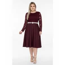 Vestido Feminino Midi Moda Evangelica Noiva Civil Festa Madrinha Gode Renda Manga Longa