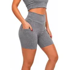 KIT 2 SHORTS FEMININO FITNESS BOLSO LATERAL DE TREINO ACADEMIA CROSSFIT NO SUPLEX