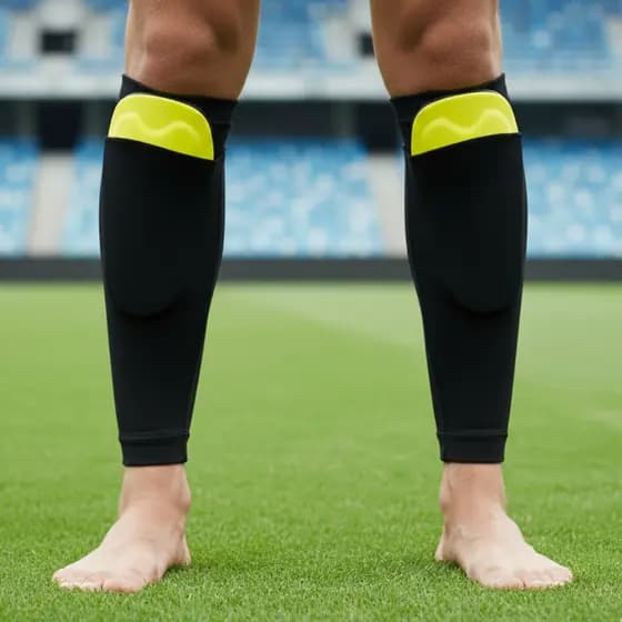 Suporte Porta Fixa Caneleira Adulto Jogador Futebol Society Futsal Campo Meião Canguru Bolso Preto